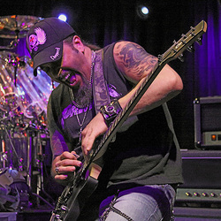 Mike Orlando of Adrenaline Mob onstage with his Signature Wah Pedal